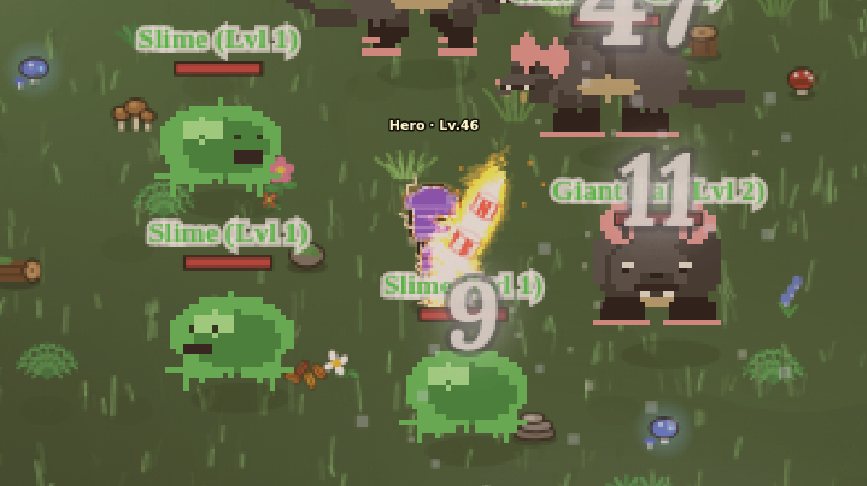 Hero fighting a group of monsters with a two-handed great sword and sky-blade slash
