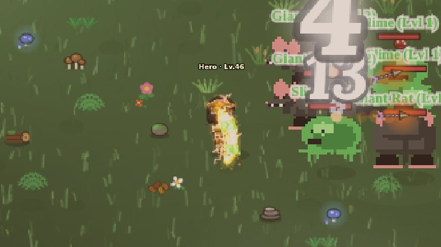 Hero firing a volley of multi-arrows at a pack of monsters