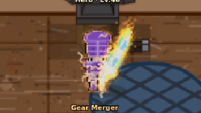 Hero forging a sword at an anvil