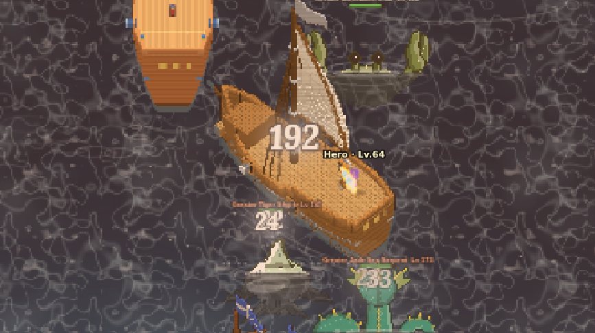 Cannon hits on a shark and sea serpent