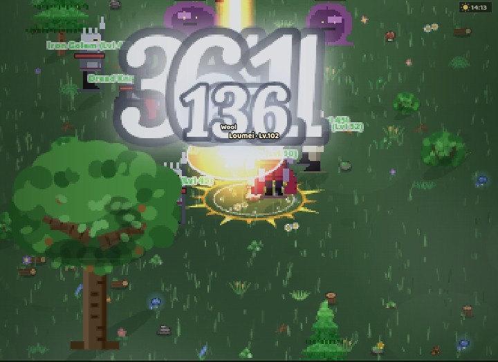 Hero casting spirit magic against a horde of monsters