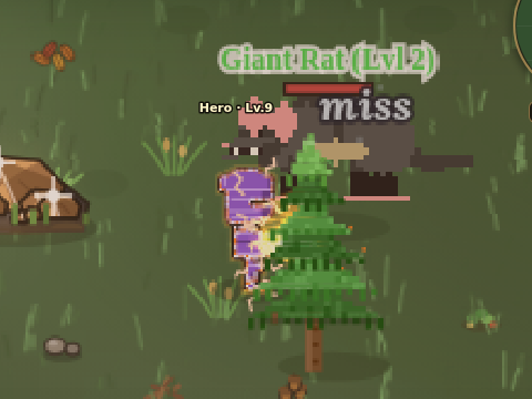 Hero attacking with a knife