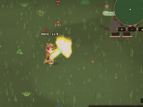 Hero casting a spell with a staff